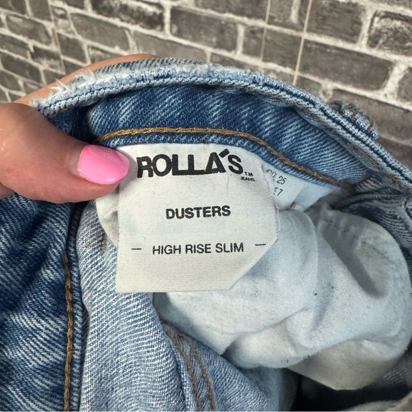 Rolla’s dusters hi rise slim jeans distressed medium wash - Picture 10 of 11